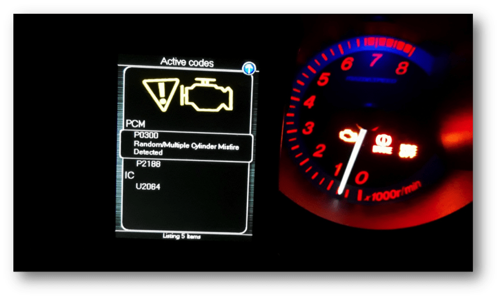 Diagnosing a Misfire, check engine light with Accessport code 