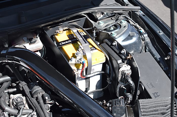 Installed Mazdaspeed ECU Battery Box Relocation Kit.