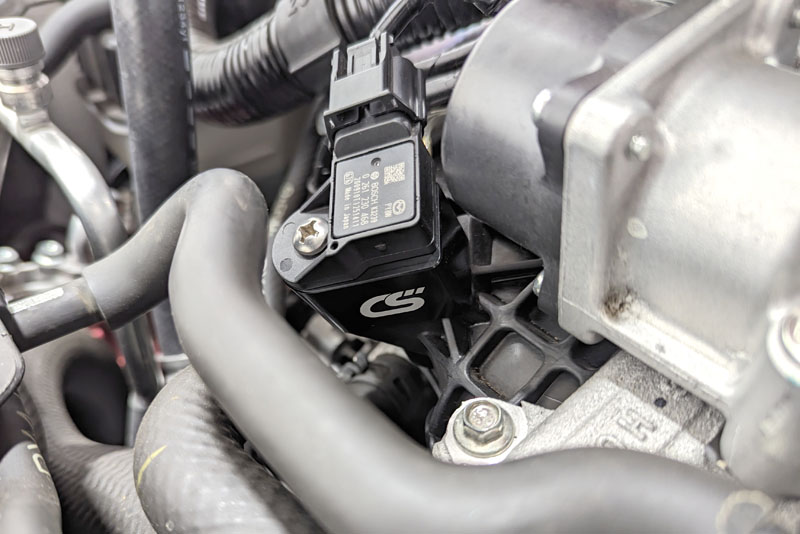Mazda 3 Boost Reference Adapter with MAP sensor installed