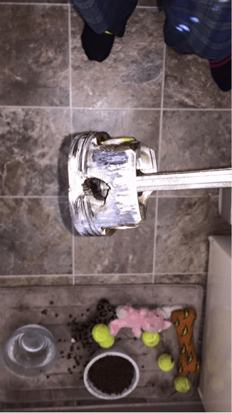 Hole in Mazda piston