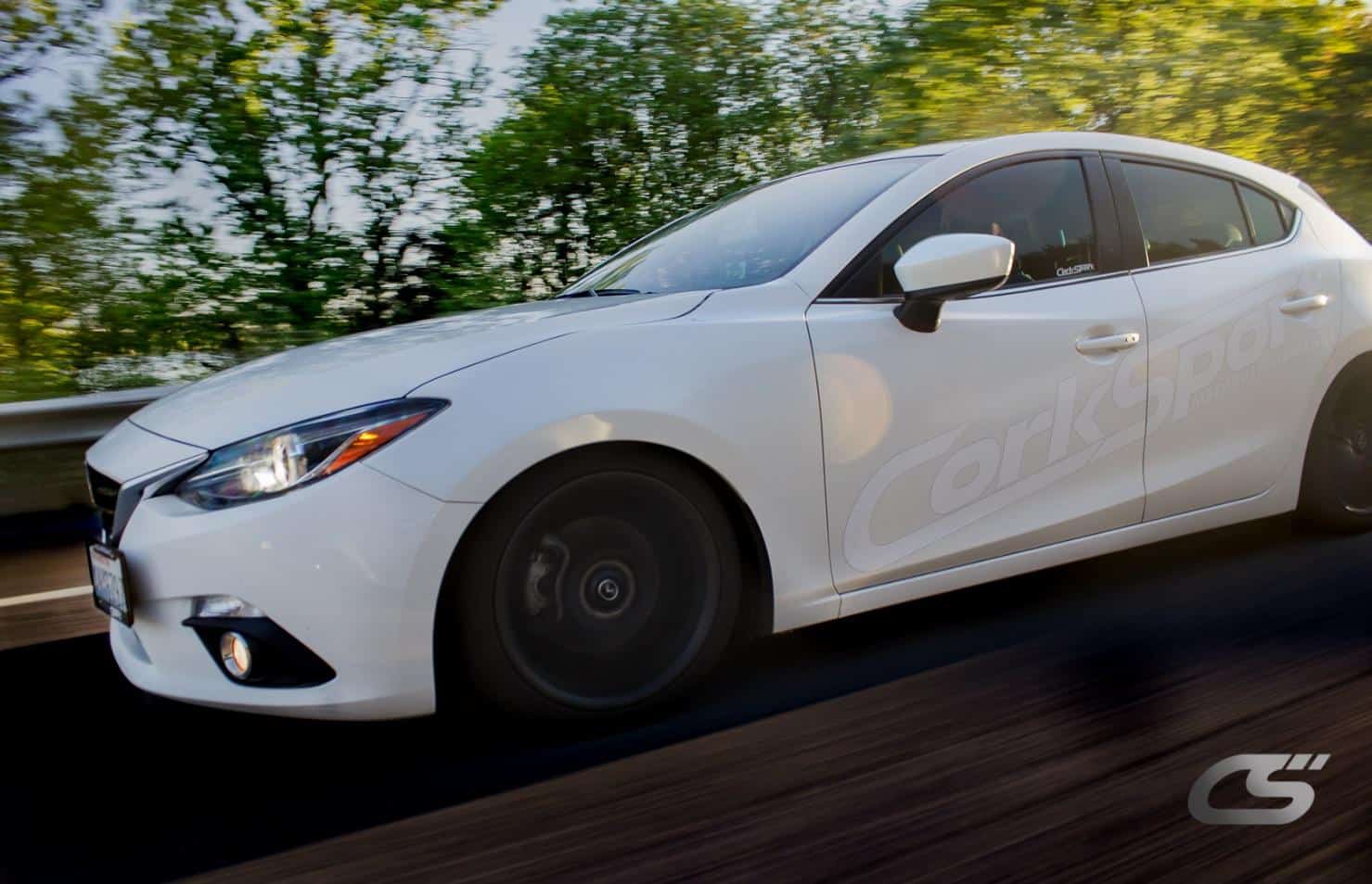 White Mazda 3 from CorkSport