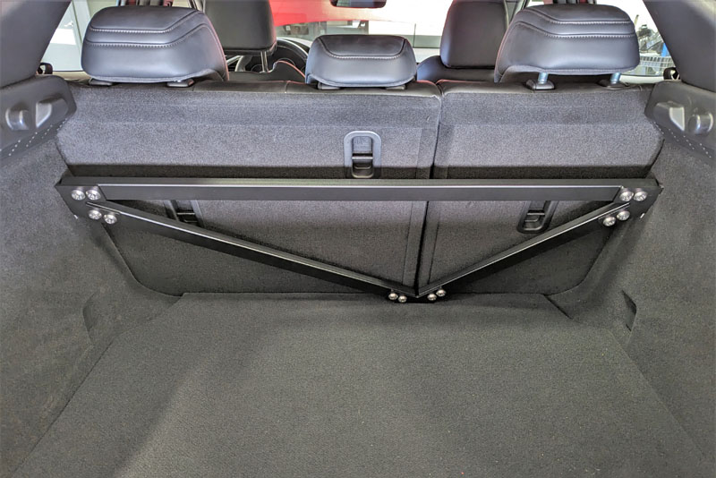 Mazda 3 hatchback rear hatch brace installed