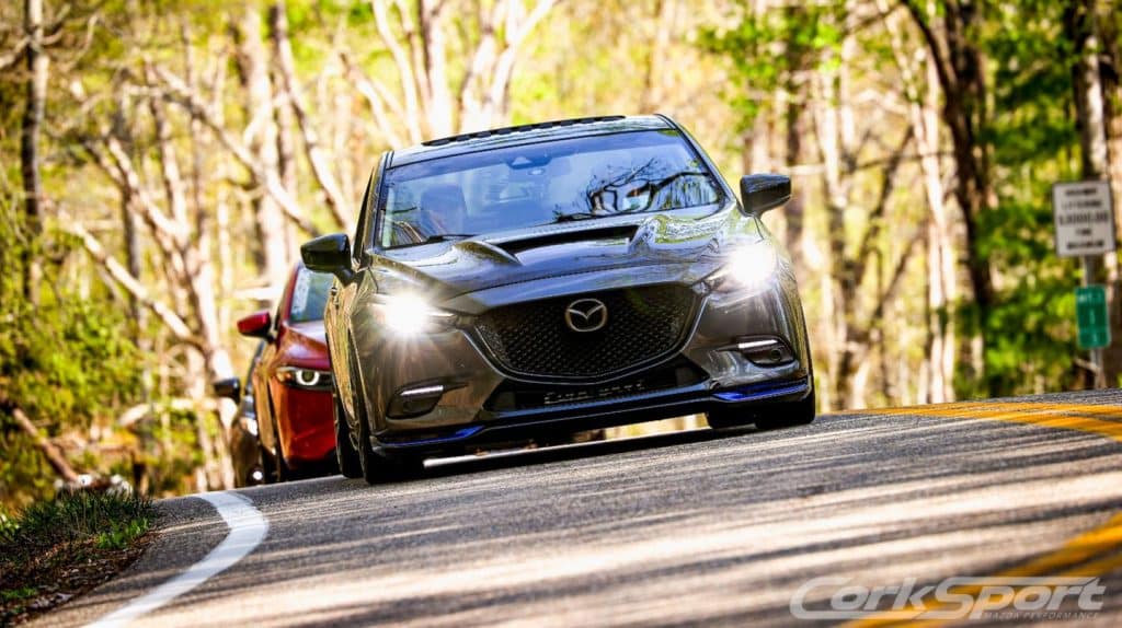Mazda 3 car cruise at the tail of the dragon