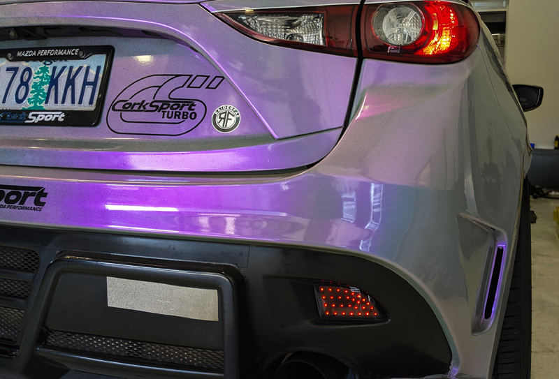 installed rear bumper lights for Mazda 3  2014-2018 hatchback