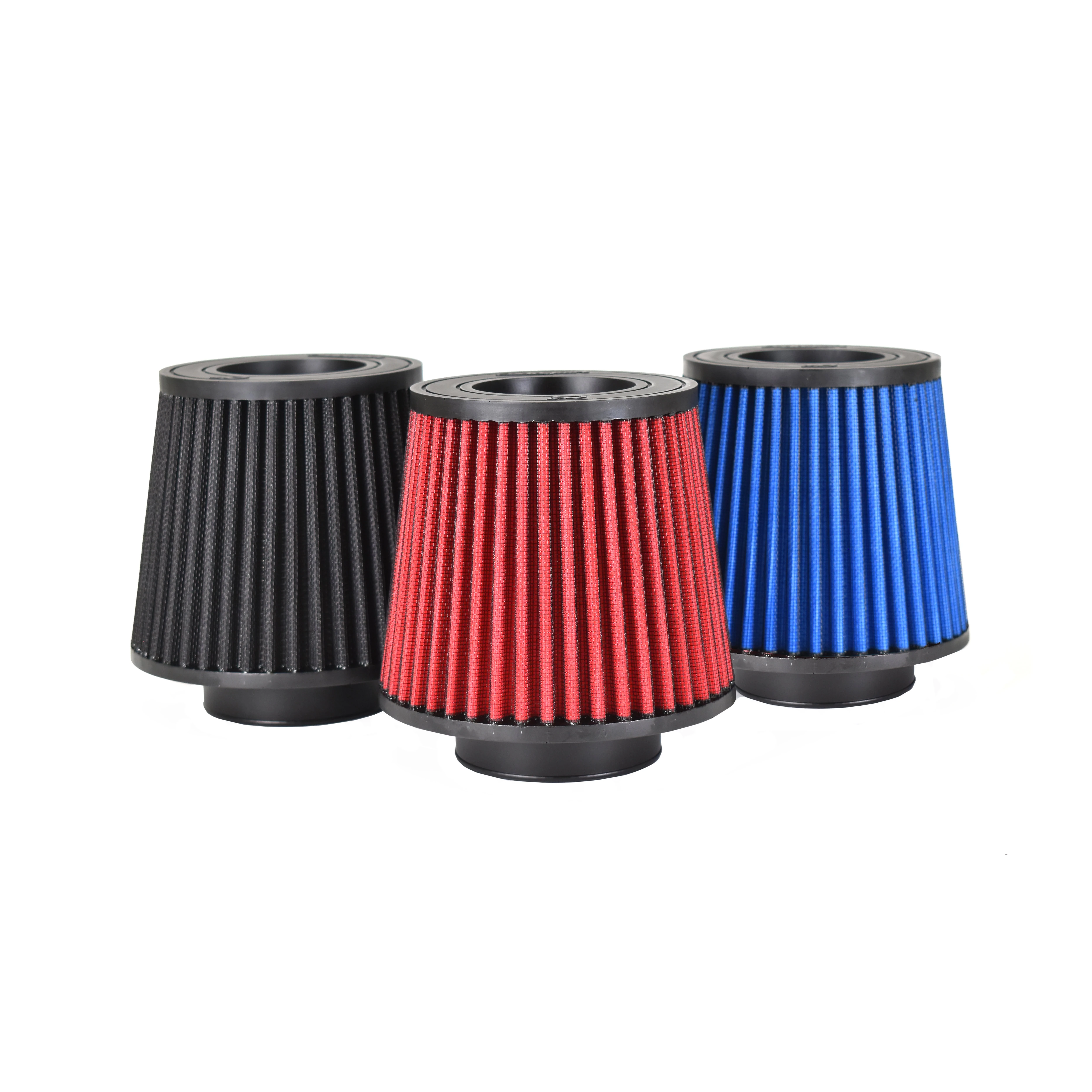 mazda 3 turbo dry flow filter in red, blue, and black