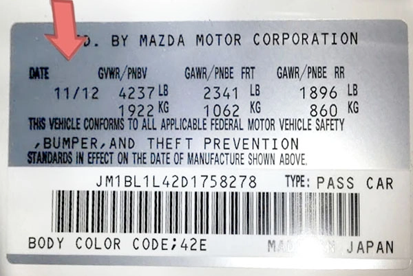 Mazda CX-5 Car Build Date