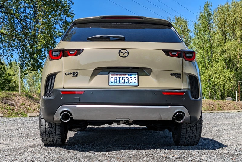 Photo of CX50 cat back exhaust showing tip