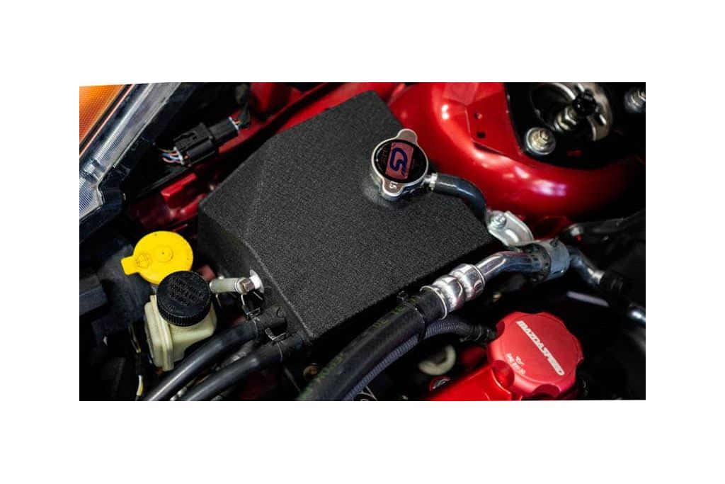 Sight tube for easy coolant level monitoring. e.	Mazdaspeed-Aluminum-Coolant-Tank