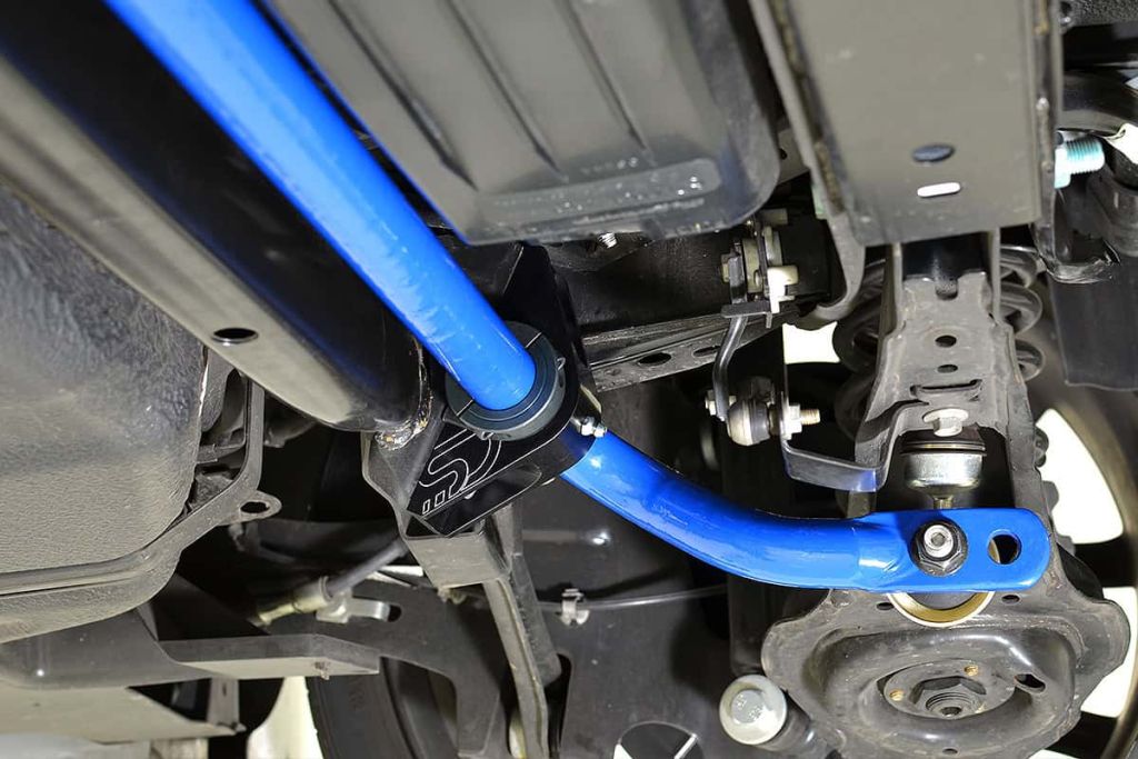 Reduce body roll with the Mazda 3 sway bar in blue