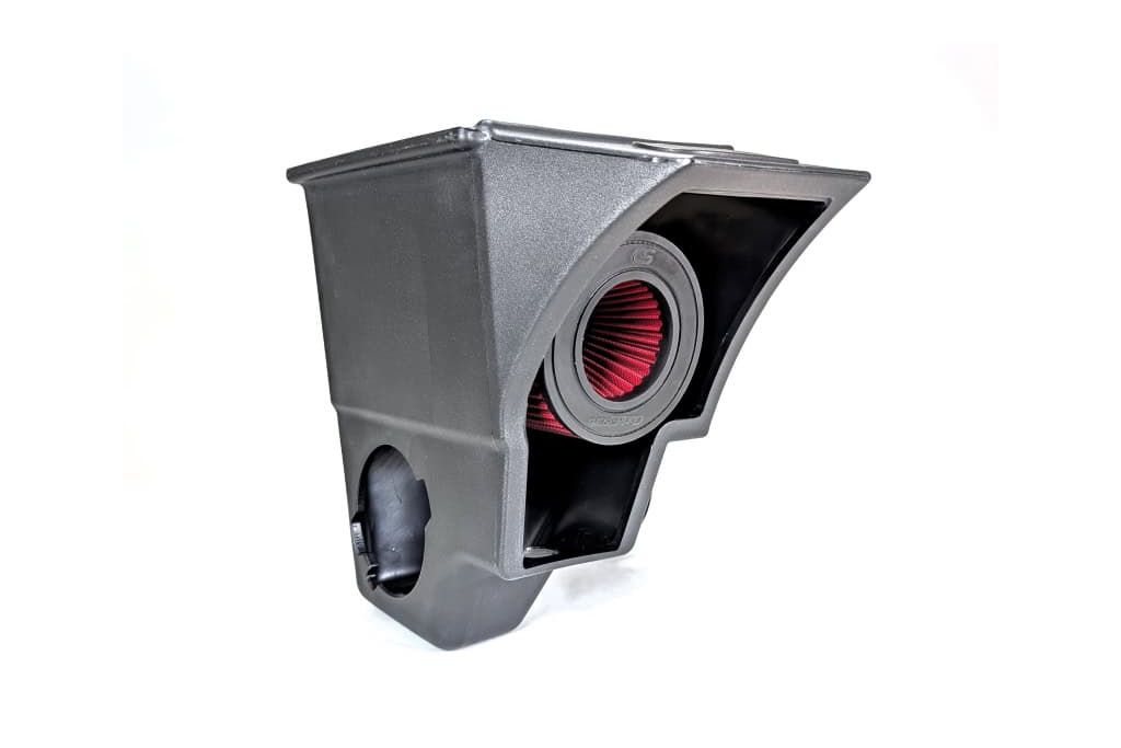 The Mazda 3 turbo Air Box uses an acrylic panel to provide a stylish view of the filter which also allows for quick checks for filter debris without disassembly.