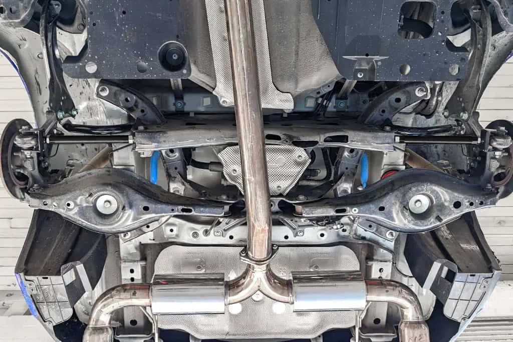 Rear toe arms Installed on the CorkSport TC America car.