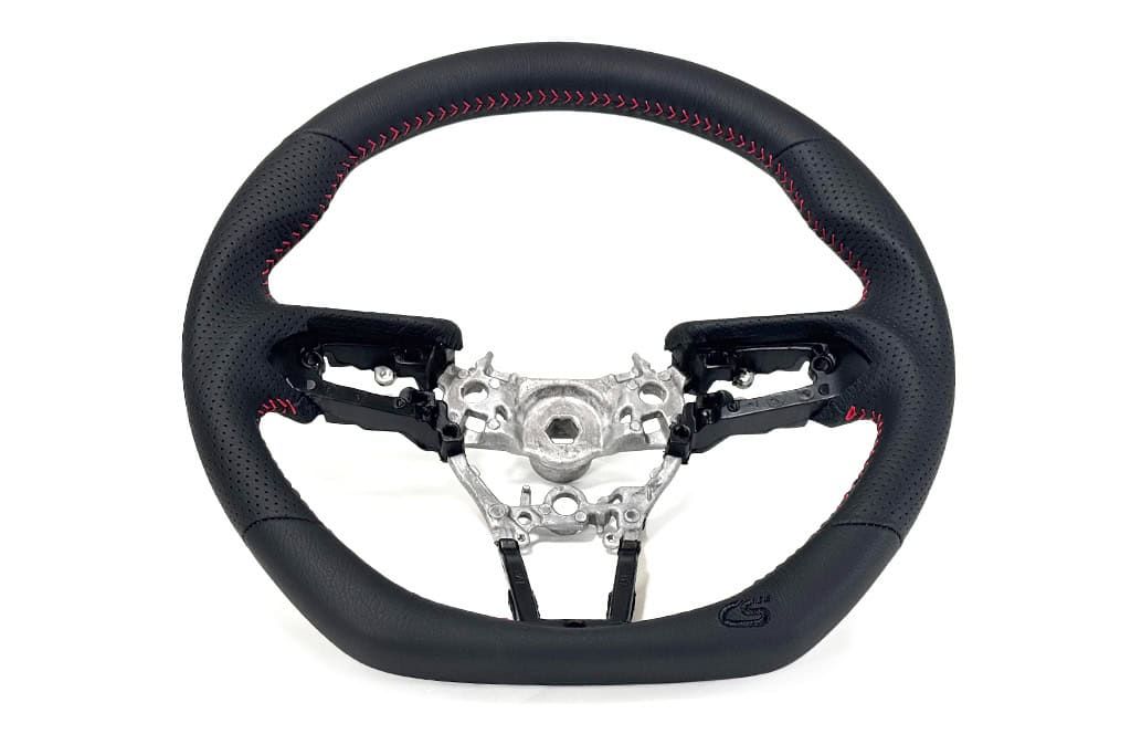 mazda cx-30 steering wheel with red stitching
