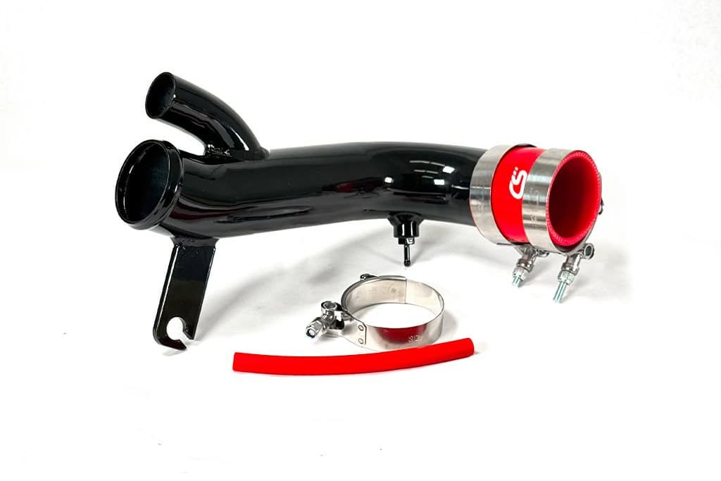 Black powder coat option with red silicone
