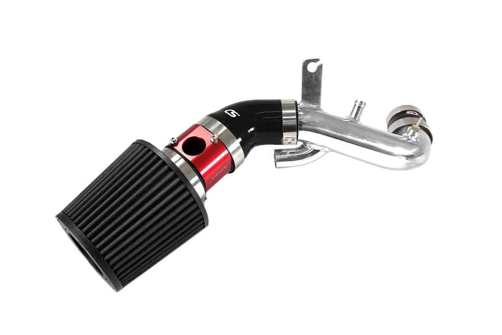 Mazdaspeed 3 Short Ram Stage 2 Power Intake with turbo inlet pipe with black filter, red MAF, black silicone, polished TIP