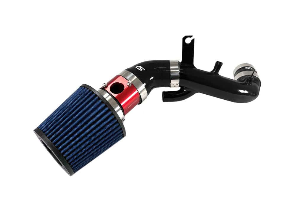 Mazdaspeed 3 Short Ram Stage 2 Power Intake with turbo inlet pipe with blue filter, red MAF, black silicone, black TIP