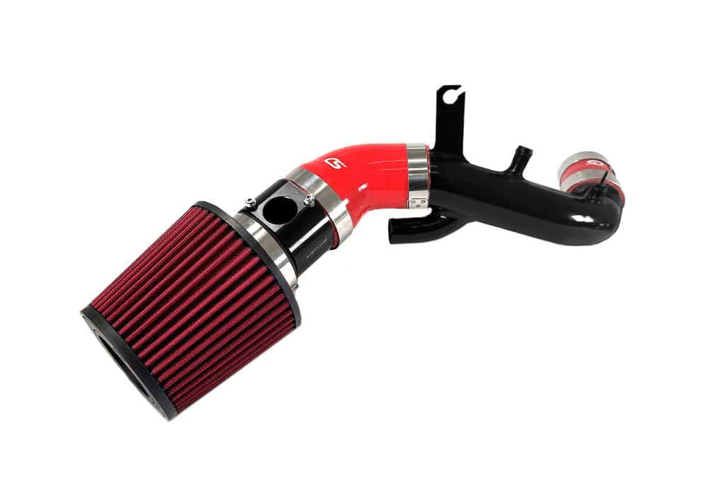 Mazdaspeed 3 Short Ram Stage 2 Power Intake with turbo inlet pipe with red filter, black MAF, red silicone, black TIP
