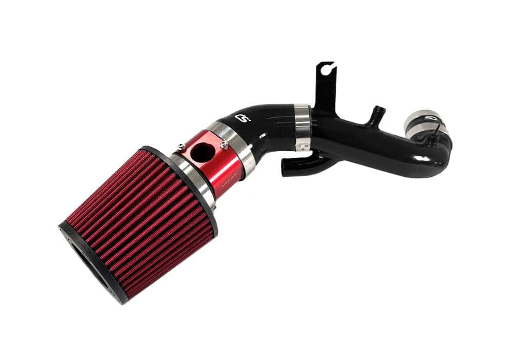 Mazdaspeed 3 Short Ram Stage 2 Power Intake with turbo inlet pipe with red filter, red MAF, black silicone, black TIP