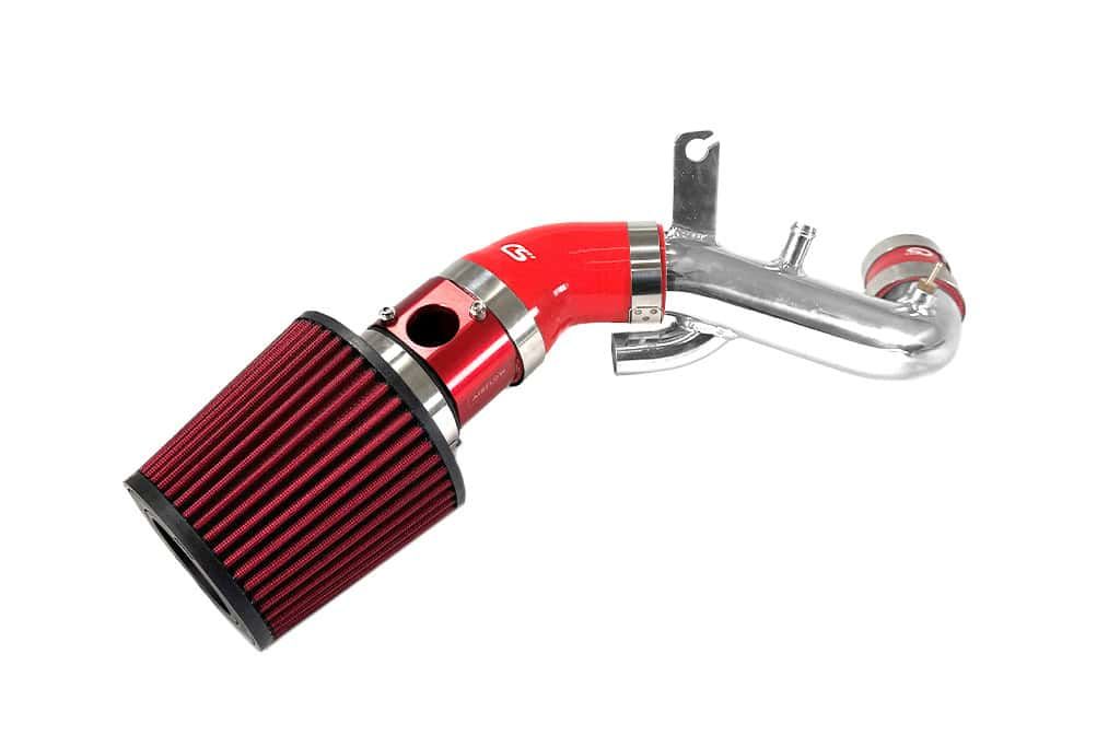 Mazdaspeed 3 Short Ram Stage 2 Power Intake with turbo inlet pipe with red filter, red MAF, red silicone, polished TIP