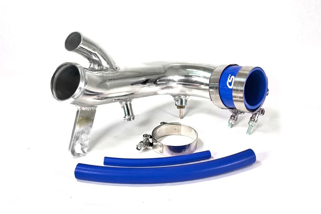 Mazdaspeed 3 turbo inlet pipe with blue silicone and breather hose