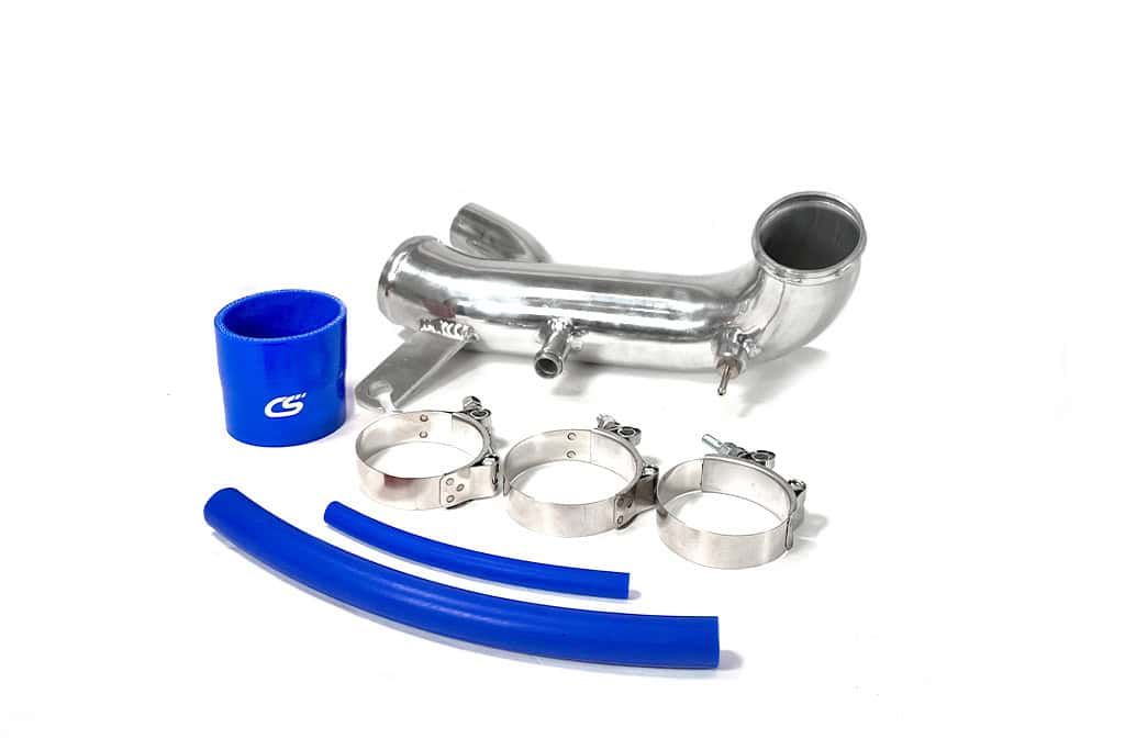 Mazdaspeed Turob inlet pipe complete kit with polished metal in blue