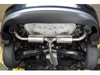Ditch the factory muffler, and install Corksport's 2014+ Mazda 3 axle back exhaust for Sedans instead.
