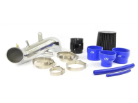 CorkSport's 2010-2013 Mazdaspeed 3 Power Series 3.5” Intake System includes a turbo inlet pipe, clamps, MAF housing, a water resistant air filter, colorful silicone reducers, and vents.