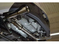 Mazdaspeed 3 Catback Exhaust non-resonated underneath left angled view