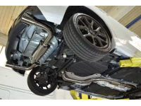 Mazdaspeed 3 Catback Exhaust resonated view underneath from right angle