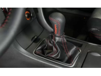CorkSport's leather shift knob looks sleek when installed.