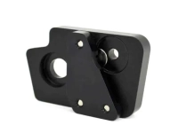 An angled, backside view of CorkSport's Mazda 3/6/Cx5 Short Shift Plate