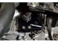 A close up look at CorkSport's Mazda shift plate installed