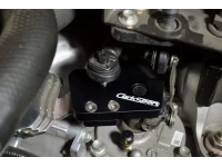 A close up look at CorkSport's Mazda shift plate installed