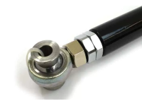 Spherical bearings are used instead of rubber or polyurethane for their superior strength.