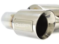 Stylish Slant Cut Double Wall Exhaust Tips fill the bumper cutouts