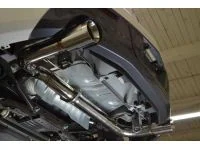 Mazdaspeed 3 Catback Exhaust non-resonated underneath left angled view