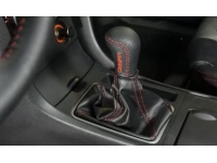 CorkSport's leather shift knob looks sleek when installed.