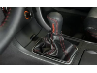 CorkSport's leather shift knob looks sleek when installed.