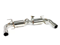 High flow, pass through resonators eliminate drone while retaining good flow characteristics.