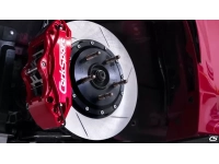 Mounted and ready for action, the CorkSport BBK is ready for the track and the back roads