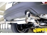 Laser etched stainless CorkSport nameplate gives the exhaust a finishing touch.