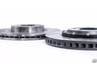 Old vs New, the CorkSport 2-Piece Rotors provide more thermal capacity and brake fad resistance due to the larger diameter and thicker rotor