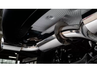 Using the OEM mounting points, the beautiful stainless steel 80mm piping, resonators and exhaust tips fit just as good as the stock exhaust system