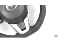 The Leather Mazda 3 Performance Steering Wheel uses high quality genuine leather to upgrade the look of you interior.