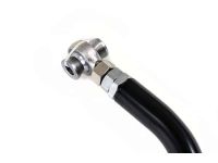 Spherical bearings are used instead of rubber or polyurethane for their superior strength.