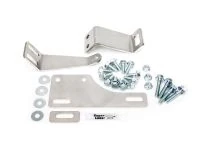 Stainless steel 0.125” thick brackets hold the tank in place.