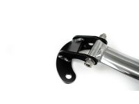 Polished aluminum bar and black powdercoated steel brackets for a simple & stylish look.