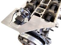 Precision machined cam alignment pockets secure the camshafts on the Mazdaspeed engine