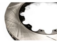 Closeup view of the rotor replacement for Mazda big brake kit