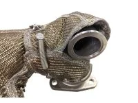 Installation is straightforward with the included stainless steel springs that hold the CS Exhaust Manifold Blanket securely in place.