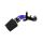 Mazdaspeed 3 short ram intake with turbo inlet pipe with black filter, black MAF, blue silicone, and black turbo inlet pipe